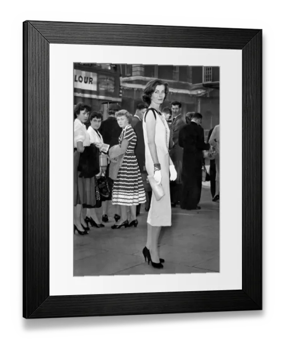Framed Print : Fashion. The dress that turned their heads. This is model girl Marguerite in the Sack Framed Print : Fashion. The dress that turned their heads. This is model girl Marguerite in the Sack