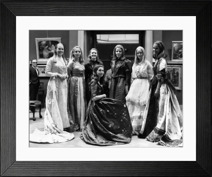 Framed Print : These beautiful dresses all came from the past. But the one in the foreground came Framed Print : These beautiful dresses all came from the past. But the one in the foreground came