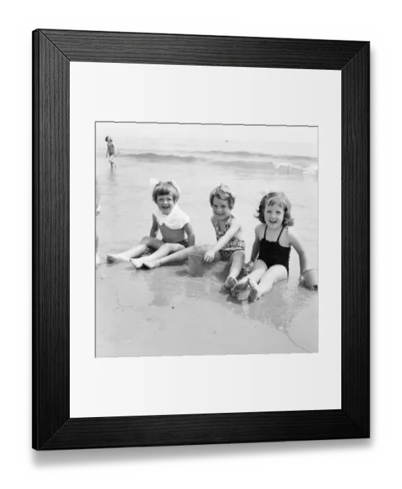 Framed Print : Children enjoying the water at Bournemouth Beach. June 1960 M4341-004