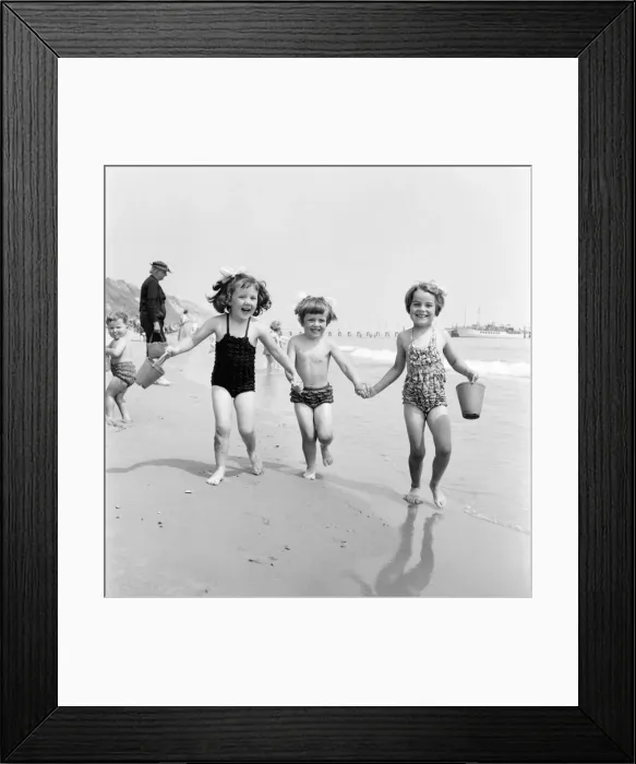 Framed Print : Children enjoying the water at Bournemouth Beach. June 1960 M4341-005