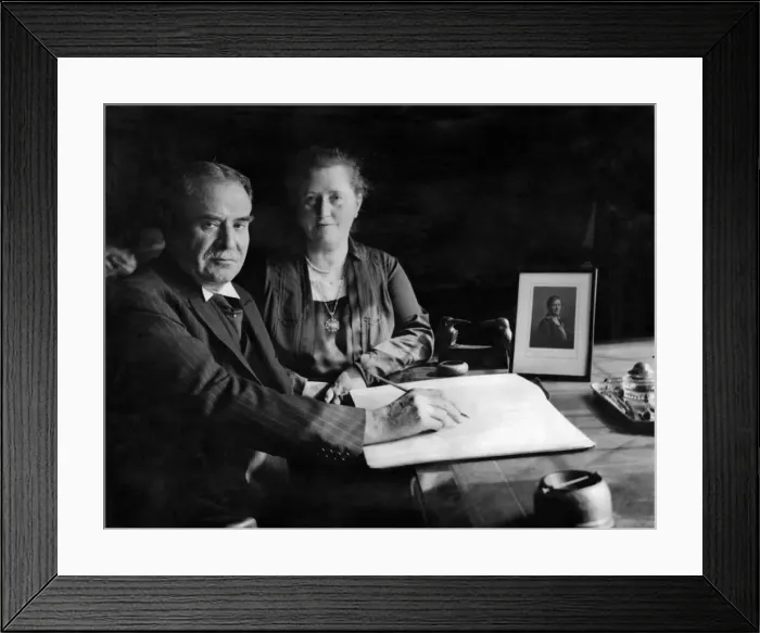 Framed Print : Mr. Nathan Laski, the leader of Machester Jewry, and his wife