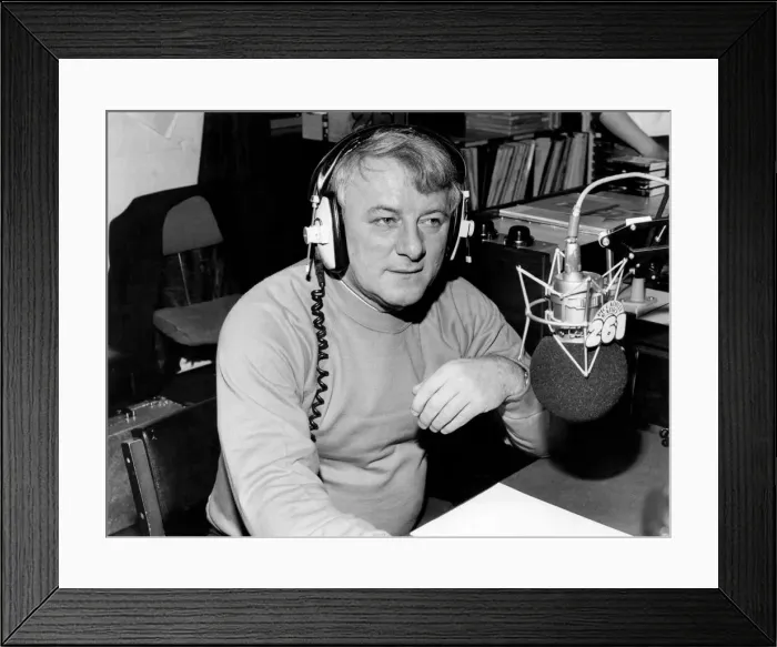 Framed Print : Tommy Docherty listens to a point view from a radio listener. December 1981 P011236 Framed Print : Tommy Docherty listens to a point view from a radio listener. December 1981 P011236