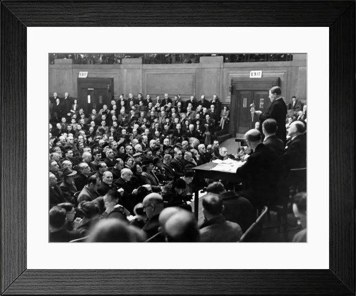Framed Print : World War II: The Archbishop of Canterbury seen here addressing a conference on V. D Framed Print : World War II: The Archbishop of Canterbury seen here addressing a conference on V. D