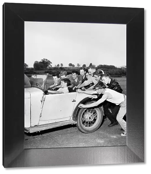 Boys Motor Club. Children sitting in the back of a car. June 1960 M4314-006