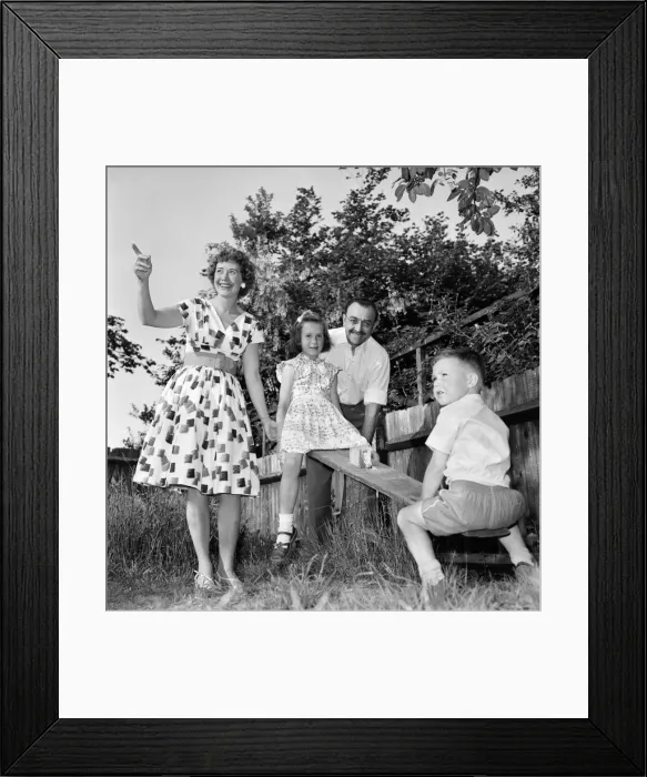 Framed Print : Family at home: Mr. and Mrs. Atkins, (Christian names Thelma and Derek Framed Print : Family at home: Mr. and Mrs. Atkins, (Christian names Thelma and Derek
