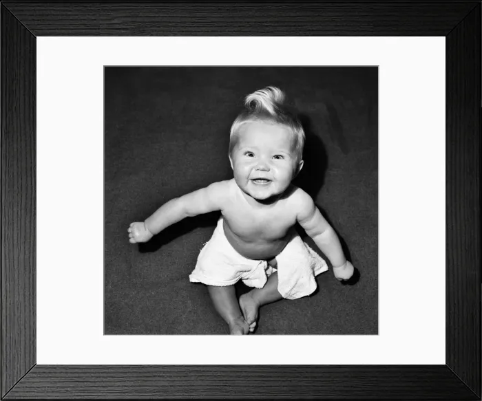 Framed Print : Baby Julie Miles seen here exploring her home. November 1953 D6665-002 Framed Print : Baby Julie Miles seen here exploring her home. November 1953 D6665-002
