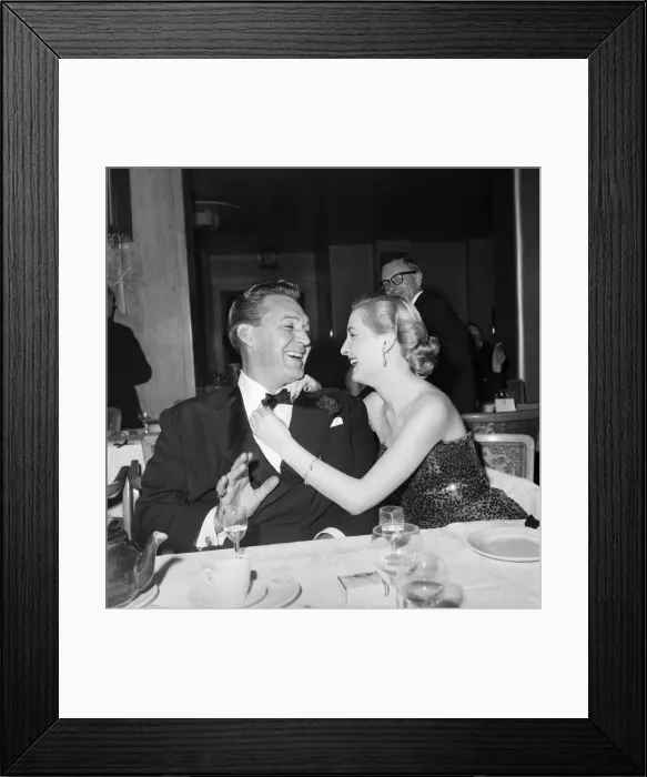 Framed Print : American film star Forest Tucker seen here with model Anne West at the Fashion Ball