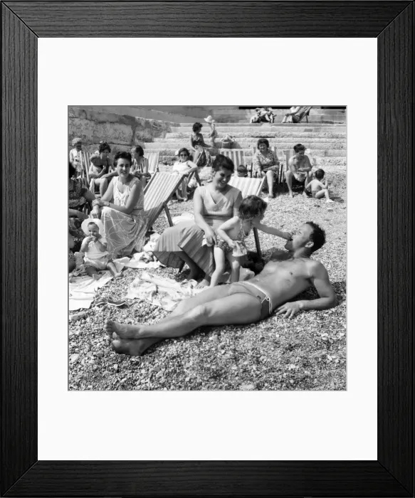 Framed Print : Families on the beach at Plymouth Police Constable Terence Ford Framed Print : Families on the beach at Plymouth Police Constable Terence Ford