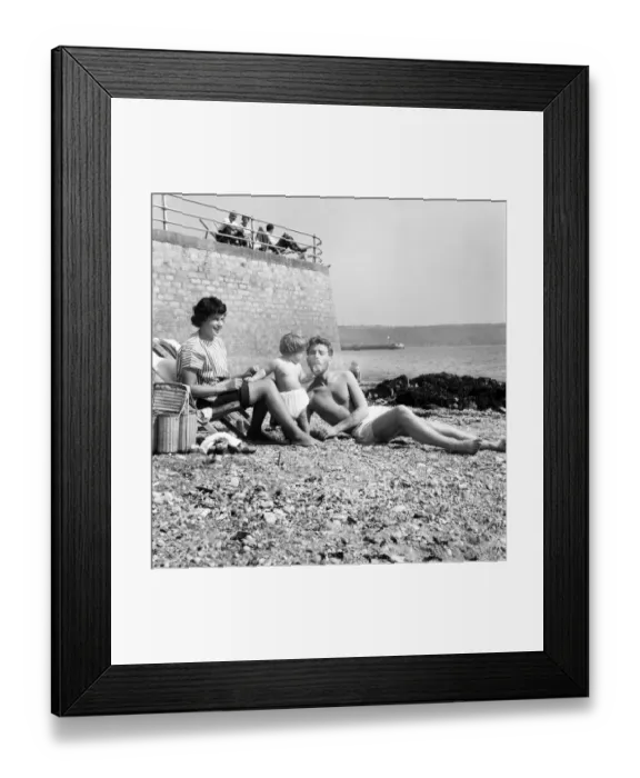 Framed Print : Families on the beach at Plymouth: Able Seaman Bryan Nicholson, 22