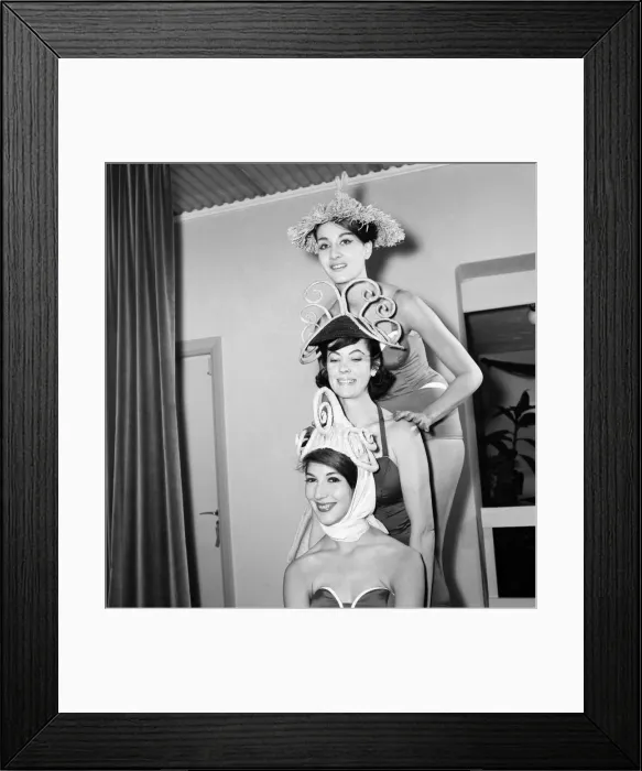 Framed Print : Swimsuit Fashion: Fashion show of Spirella foundation garments