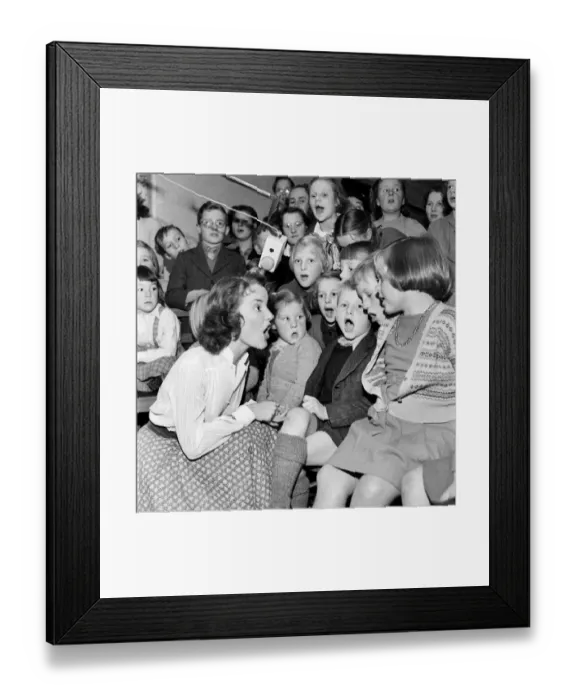 Framed Print : British singer Petula Clark at Dr Barnardos home in Woodford Framed Print : British singer Petula Clark at Dr Barnardos home in Woodford
