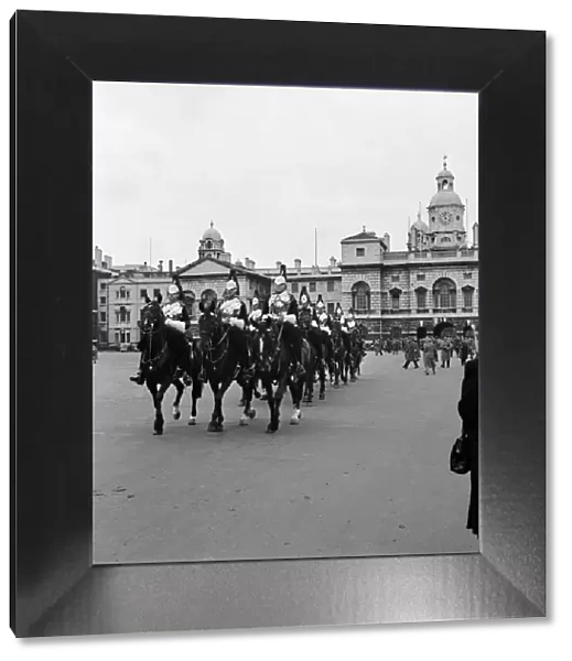 Horseguards on Parade in London. October 1952 C4980-003