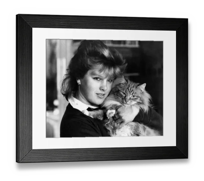 Framed Print : Monty the cat seen here with his owner March 1986 P005152