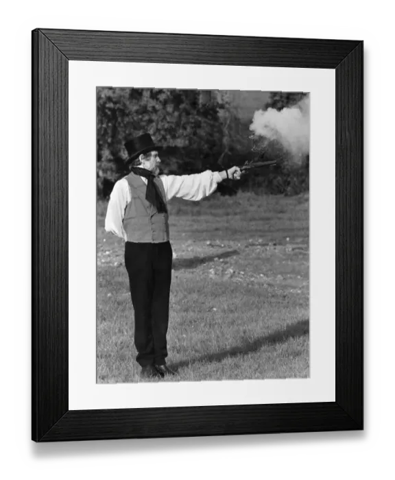 Framed Print : Pistols at Dawn: Dr. Michael Carson and John Barnard fought a duel t over the honour of