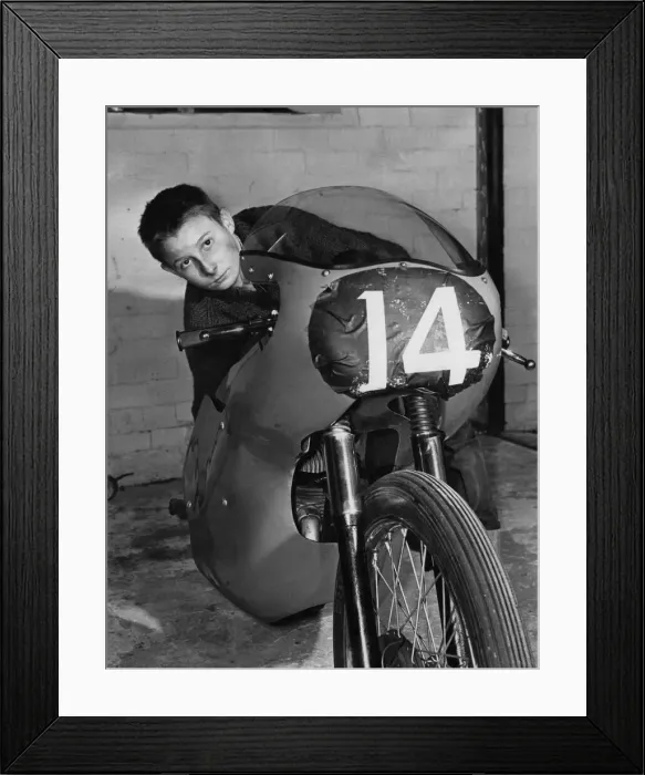 Framed Print : Michael Pomfret schoolboy builds himself 80-miles-an-hour motorcycle Framed Print : Michael Pomfret schoolboy builds himself 80-miles-an-hour motorcycle