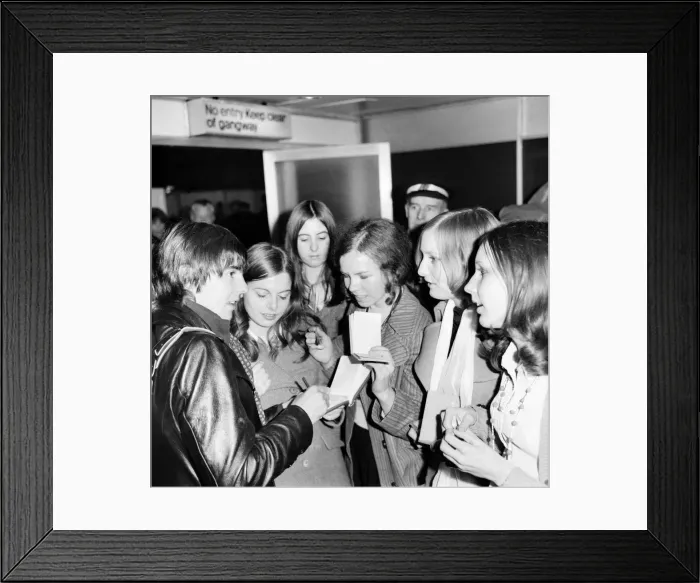 Framed Print : The Monkees: Monkee Davy Jones Arrived at Heathrow Airport with his wife Linda Framed Print : The Monkees: Monkee Davy Jones Arrived at Heathrow Airport with his wife Linda