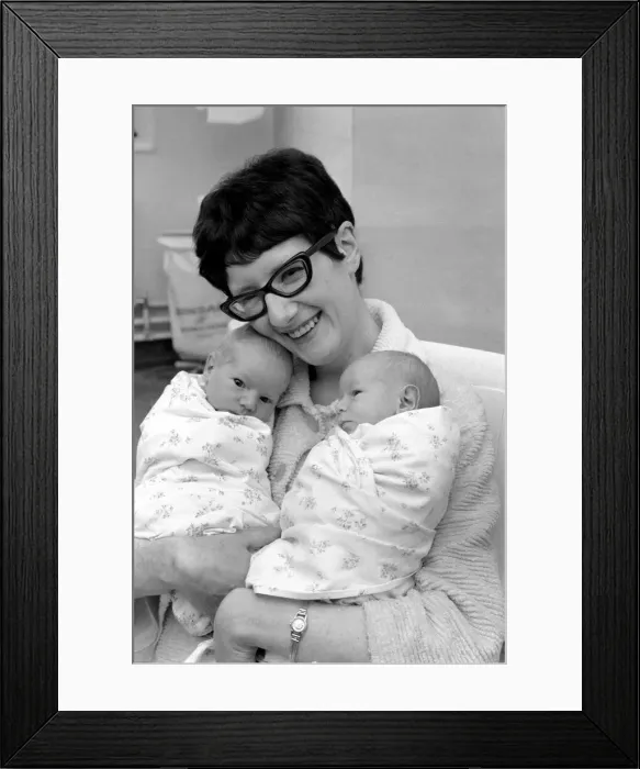 Framed Print : Queen Charlottes Maternity Hospital, Mrs. Davies and her twins Framed Print : Queen Charlottes Maternity Hospital, Mrs. Davies and her twins