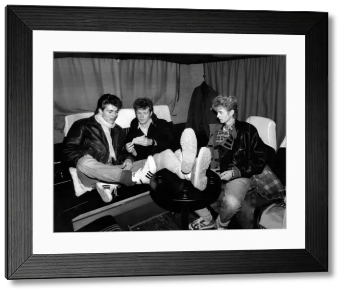 Framed Print : The pop group A-ha relaxing, thats Morten (left), Pal Gamst and Mags Furuholmen Framed Print : The pop group A-ha relaxing, thats Morten (left), Pal Gamst and Mags Furuholmen