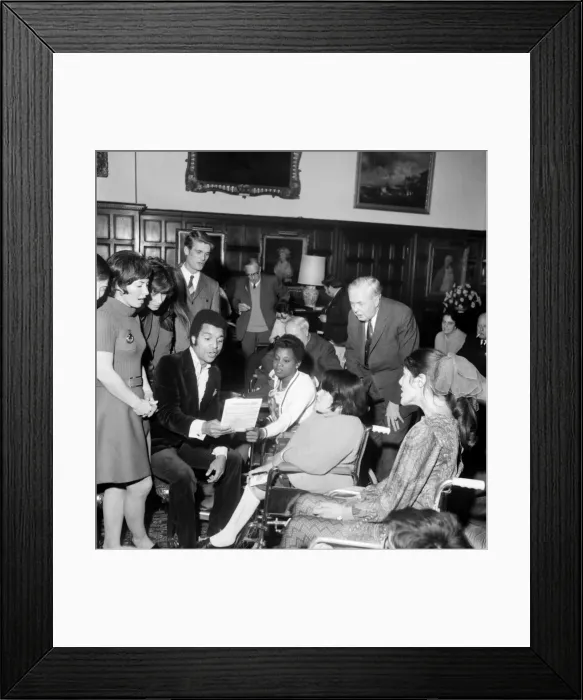 Framed Print : Prime Minister Harold Wilson seen here with his wife Mary atttending a carol concert Framed Print : Prime Minister Harold Wilson seen here with his wife Mary atttending a carol concert