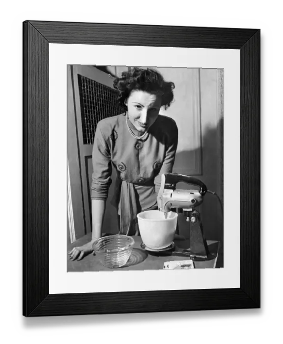 Framed Print : Cake mixing. Housewives will sooh be able to purchase a Multipol Framed Print : Cake mixing. Housewives will sooh be able to purchase a Multipol