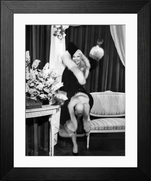 Framed Print : The new look'... Ginger in the Dior-inspired 1946 coat. One of her 21 changes Framed Print : The new look'... Ginger in the Dior-inspired 1946 coat. One of her 21 changes