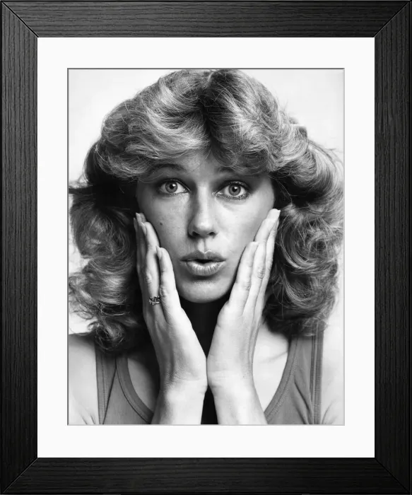 Framed Print : Beauty without surgery - facial exercises. Model Sara Jalkden. July 1980 P009176 Framed Print : Beauty without surgery - facial exercises. Model Sara Jalkden. July 1980 P009176