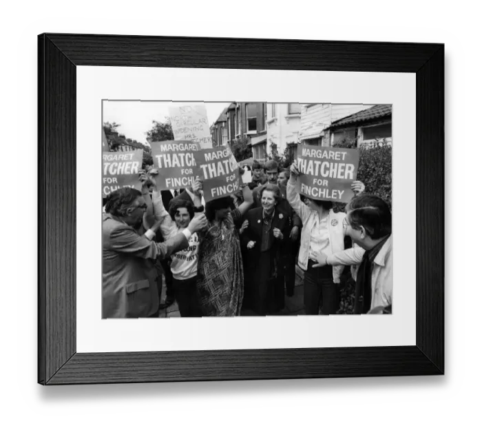 Framed Print : Mrs. Margaret Thatcher in Finchley during her election campaign. May 1983 P009157