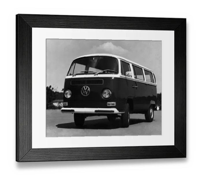 Framed Print : The 1971 Volkswagen Microbus: Extra power, better braking Framed Print : The 1971 Volkswagen Microbus: Extra power, better braking