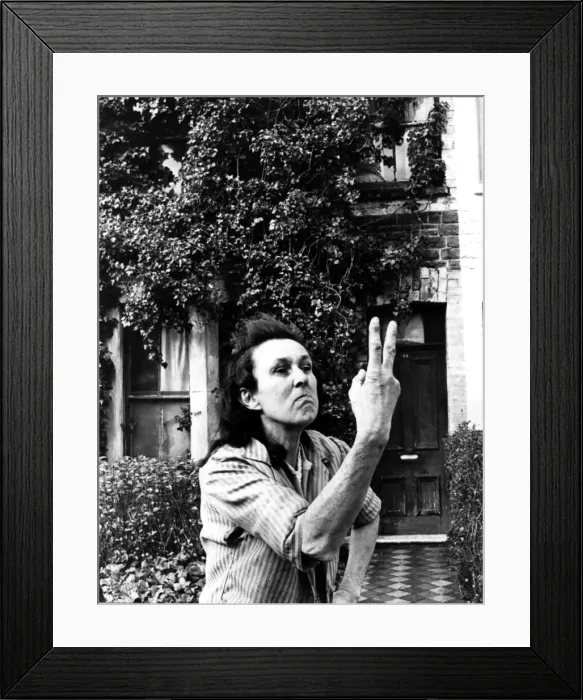 Framed Print : Animal lover Miss Margaret Williiams, outside her house in Richards Street, Cathays Framed Print : Animal lover Miss Margaret Williiams, outside her house in Richards Street, Cathays