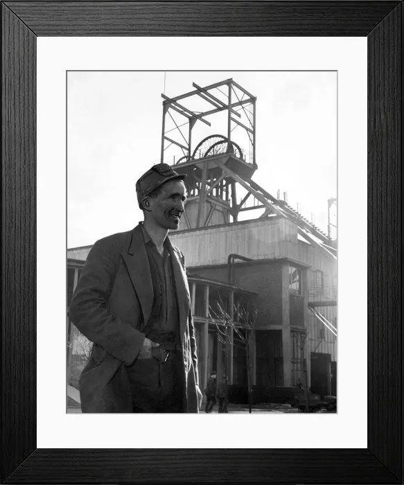 Framed Print : A North East miner standing by the pit shaft Framed Print : A North East miner standing by the pit shaft