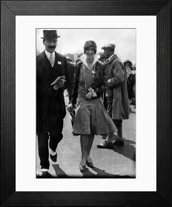 Framed Print : Husband and wife attending Royal Ascot. June 1928 P008629