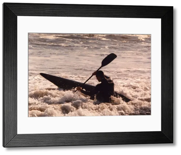 Framed Print : A very early start for this man and his canoe Framed Print : A very early start for this man and his canoe