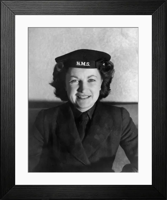 Framed Print : Portrait of a woman of the Navy, wearing a WRENs hat. October 1944 P010108 Framed Print : Portrait of a woman of the Navy, wearing a WRENs hat. October 1944 P010108