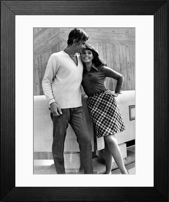 Framed Print : Models James Hale and Pauline Cunningham. He wears all-wool thornproof Scotch tweeed Framed Print : Models James Hale and Pauline Cunningham. He wears all-wool thornproof Scotch tweeed