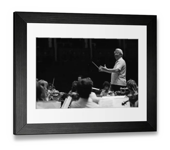 Framed Print : Edward Heath rehearsing the 107 strong European Community Youth Orchestra at the Royal Framed Print : Edward Heath rehearsing the 107 strong European Community Youth Orchestra at the Royal