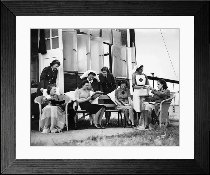 Framed Print : Girls of the WaF enjoying the sunshine after being patients as the hospital Framed Print : Girls of the WaF enjoying the sunshine after being patients as the hospital