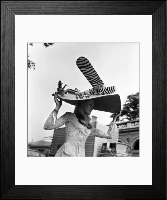 Framed Print : Oversized hats on display on the first day of Royal Ascot June 1970 70-05824-006
