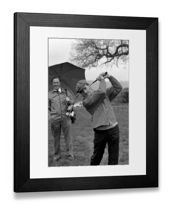 Framed Print : Graham Hill and Larry Webb. January 1975 75-00355-003 Framed Print : Graham Hill and Larry Webb. January 1975 75-00355-003