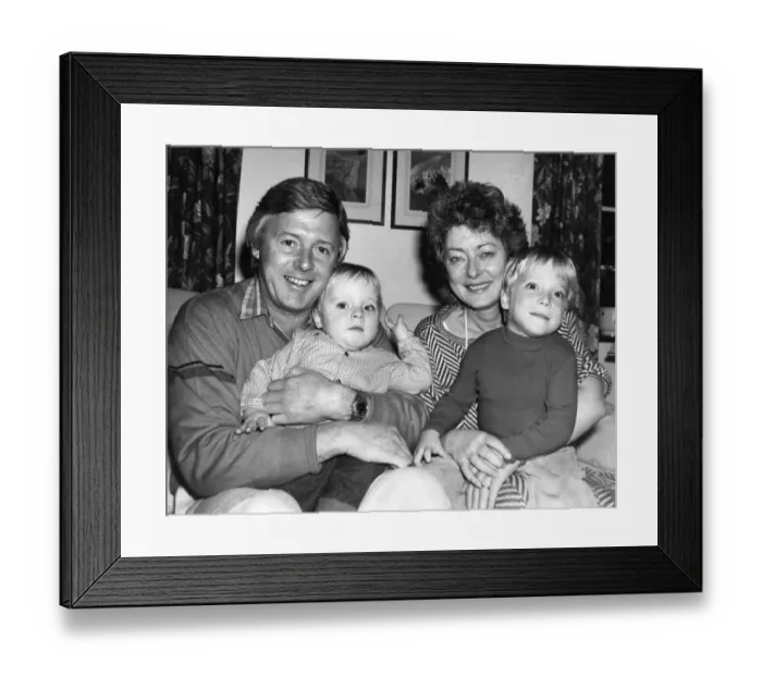 Framed Print : Michael Aspel, vice-president of Bliss and seen here with his wife Elizabeth