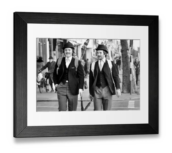 Framed Print : Ken Potter and Alan Llambias, two Croupiers, have suddenly decided to do something Framed Print : Ken Potter and Alan Llambias, two Croupiers, have suddenly decided to do something