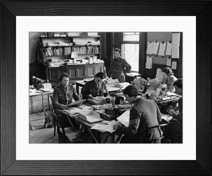 Framed Print : World Ware II Women: ATS office workers. June 1940 P010067 Framed Print : World Ware II Women: ATS office workers. June 1940 P010067