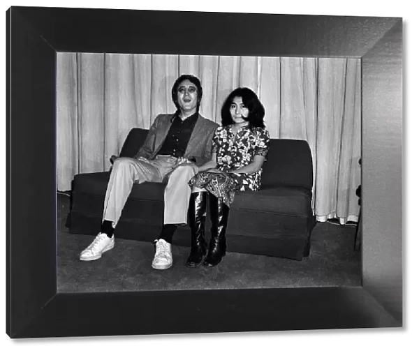Singer John Lennon with his wife Yoko Ono in Majorca. April 1971 71-3773-001