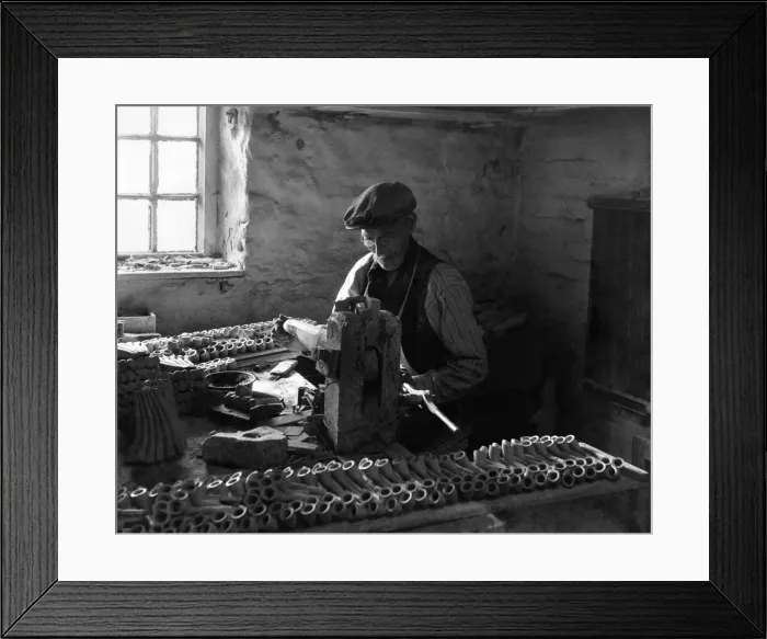 Framed Print : Tom Whalley one of a dying breed of clay pipe makers. However is a non-smoker Framed Print : Tom Whalley one of a dying breed of clay pipe makers. However is a non-smoker