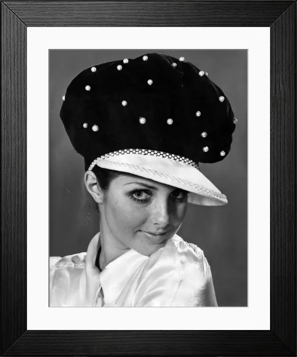 Framed Print : Reveille Fashion. Shirley Hounsell. Sunday best. Black and sophisti-cap is made in velvet Framed Print : Reveille Fashion. Shirley Hounsell. Sunday best. Black and sophisti-cap is made in velvet