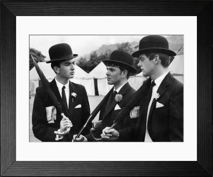 Framed Print : The bowler hat brigade. Left to Right Boys of Oswestry High School for boys Framed Print : The bowler hat brigade. Left to Right Boys of Oswestry High School for boys