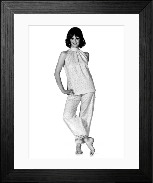 Framed Print : Reveille Fashions: Sandra Hillton seen here modelling the latest nightwear fashions Framed Print : Reveille Fashions: Sandra Hillton seen here modelling the latest nightwear fashions