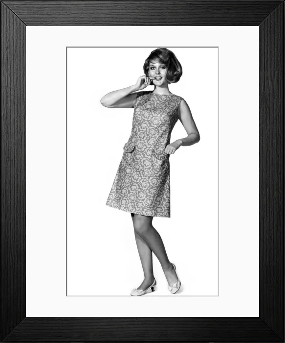 Framed Print : Reveille Fashions. Delia Freeman modelling summerr dress. June 1969 P008473 Framed Print : Reveille Fashions. Delia Freeman modelling summerr dress. June 1969 P008473