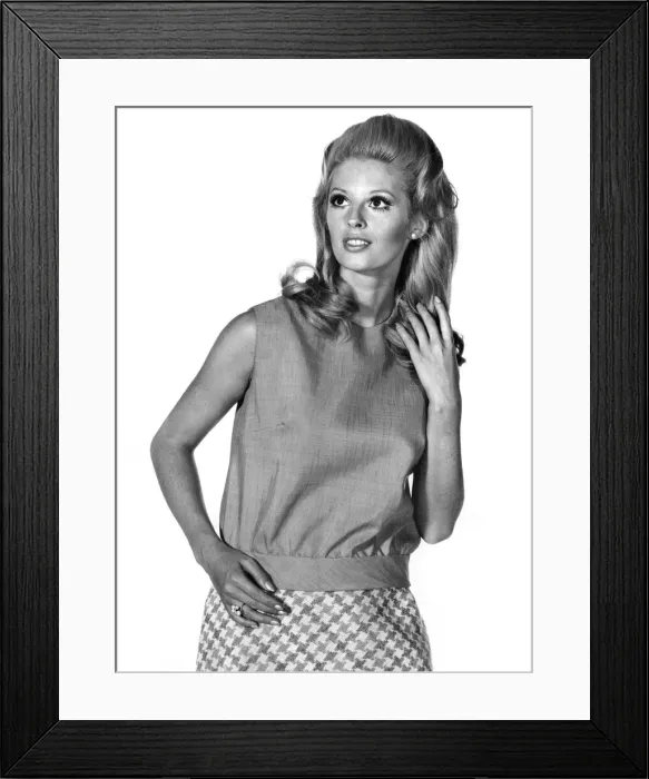 Framed Print : Reveille Fashions: Elizabeth Hurley modelling Summer sleeveless top Framed Print : Reveille Fashions: Elizabeth Hurley modelling Summer sleeveless top