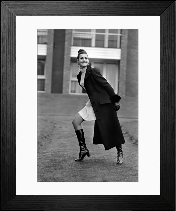 Framed Print : A model wearing the latest in fashions. April Royle wearing a midi (it doesn Framed Print : A model wearing the latest in fashions. April Royle wearing a midi (it doesn