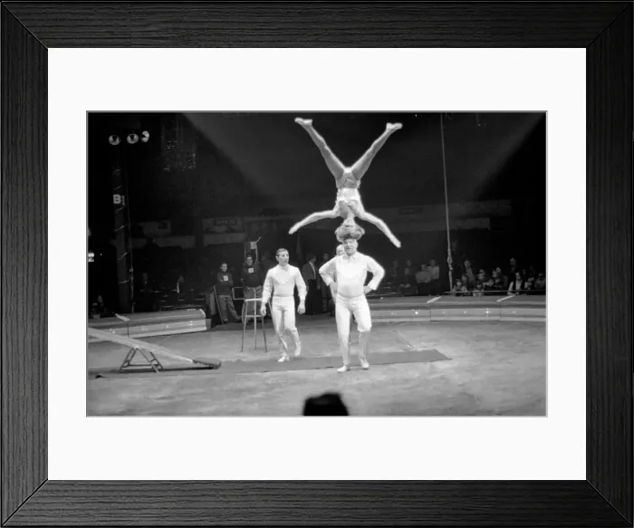 Framed Print : Grace and Poise demonstrated in the antics of the Sehlingloff Troupe during rehearsals